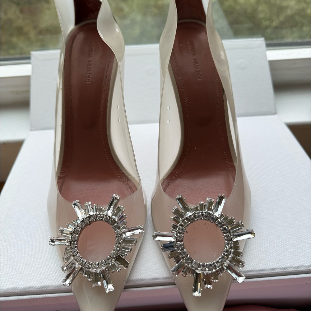 Amina Muaddi Heels with Silver Accents